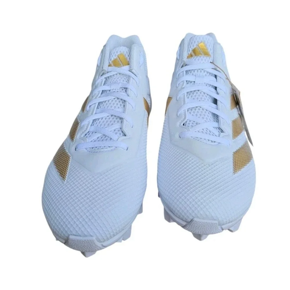 NEW! Adidas Adizero Impact.2 Men Wite/ Gold Football Cleats Sz 12 IF5106
